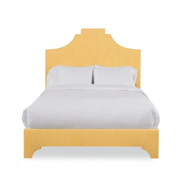 Not Yet Made - Made To Order Nadine California King Headboard, Mustard Linen For Sale - Image 5 of 5