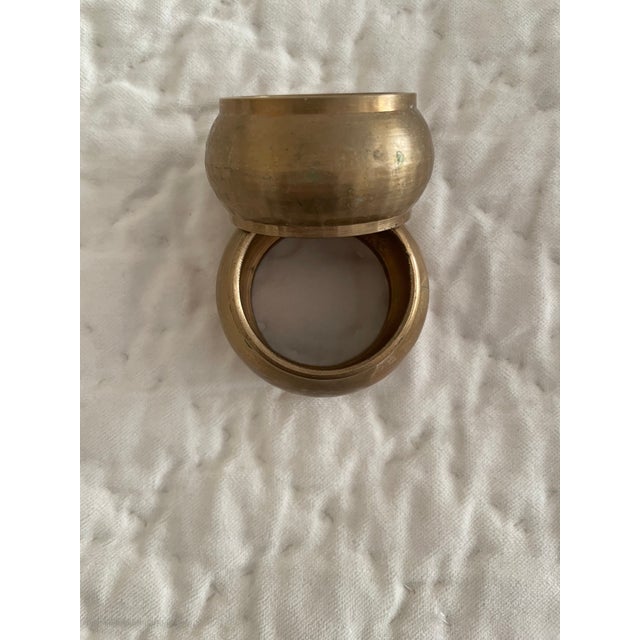 Modern Set of 2 Vintage Brass Napkin Rings For Sale - Image 3 of 5