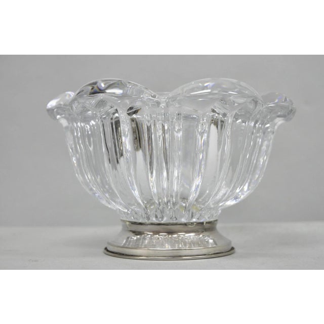 Vintage French Mid Century Modern Crystal Glass Flower Frog Flower Holder Vase For Sale - Image 10 of 11