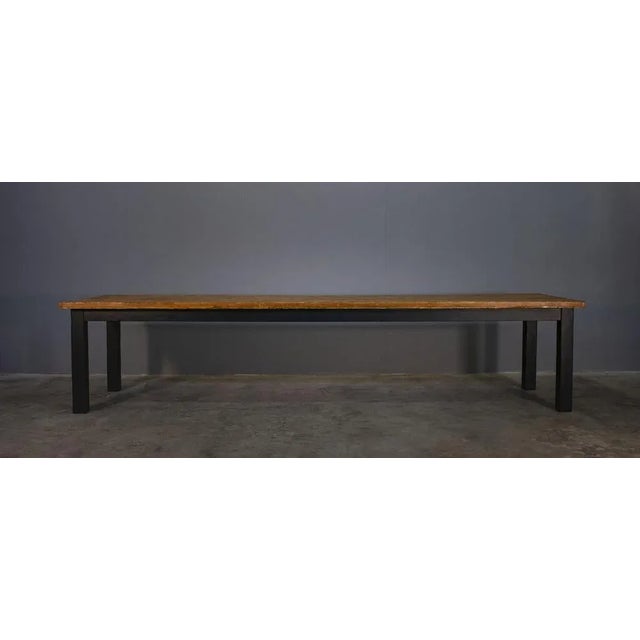 Brown Long Table in Brushed Fir, 1970 For Sale - Image 8 of 8