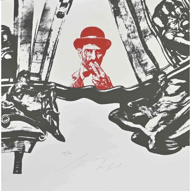 Composition is a Lithograph realized by Mino Trafeli in 1980s. Edition 16/50. Hand signed. Good conditions. Mino Trafeli...