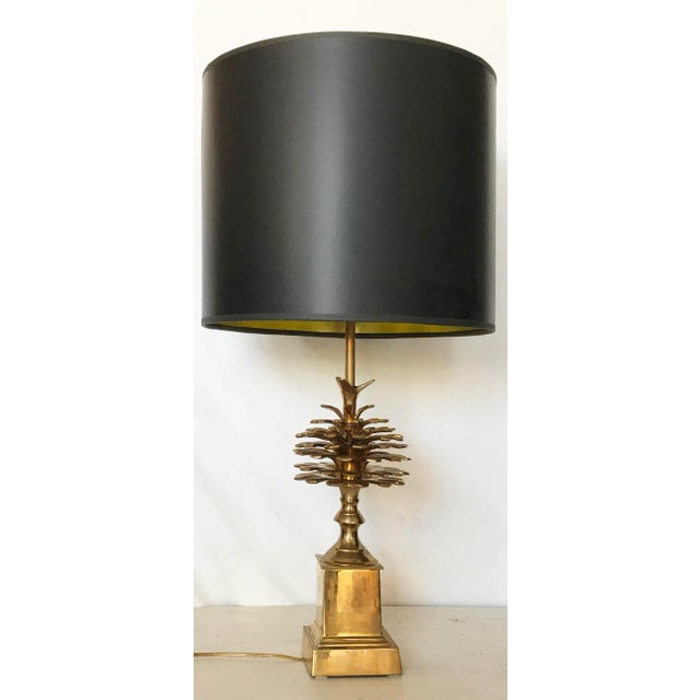 Metal 1960s Vintage Maison Charles Style Pine Cone Table Lamp For Sale - Image 7 of 7