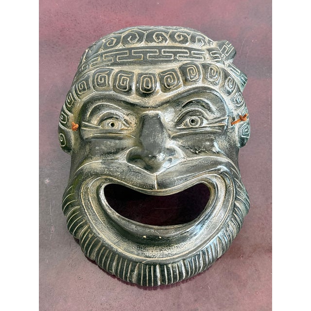 Ceramic Vintage Boho Greek Comedy Face Mask For Sale - Image 7 of 7