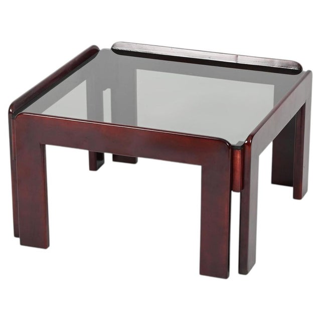 Square Coffee Table with Smoked Glass by Afra & Tobia Scarpa, Italy, 1960s For Sale - Image 15 of 15