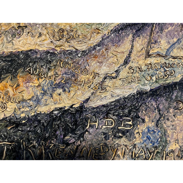 Gray 1964 Andrew William Vachon s.j. "Register Rock" Original Oil Canvas Impasto Painting For Sale - Image 8 of 13
