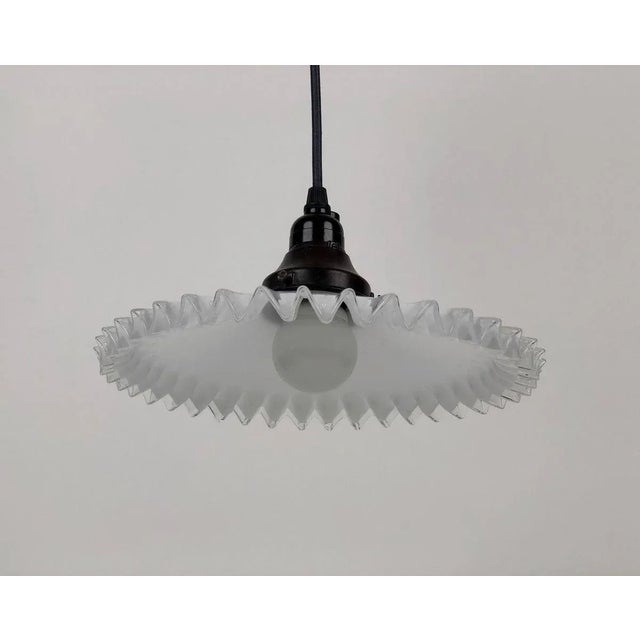 Porcelain and Handmade Glass Counterweight Pendant Lamp, 1900s For Sale - Image 16 of 18