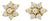 Late 20th Century 14K Yellow Gold Diamond Floral Stud Earrings, Pair For Sale