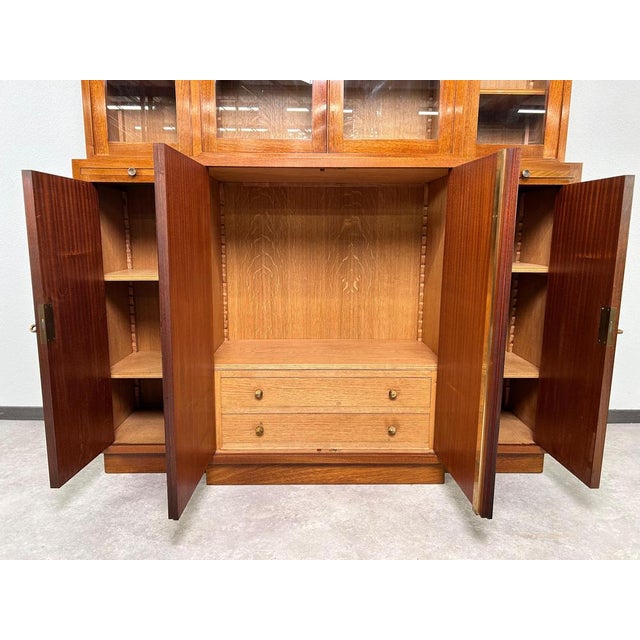 Cubist Bookcase with Marquetry, 1930 For Sale - Image 12 of 16