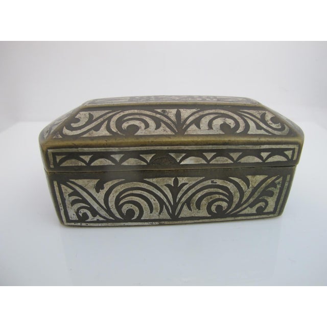 19th-century silver alloy inlaid brass betel nut box, from the Maranao people in Mindanao, Philippines. These boxes were...