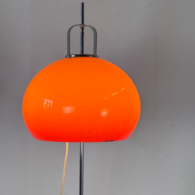 Italian Lucerna Floor Lamp in Orange by Harvey Guzzini for Guzzini, 1960s For Sale - Image 6 of 8