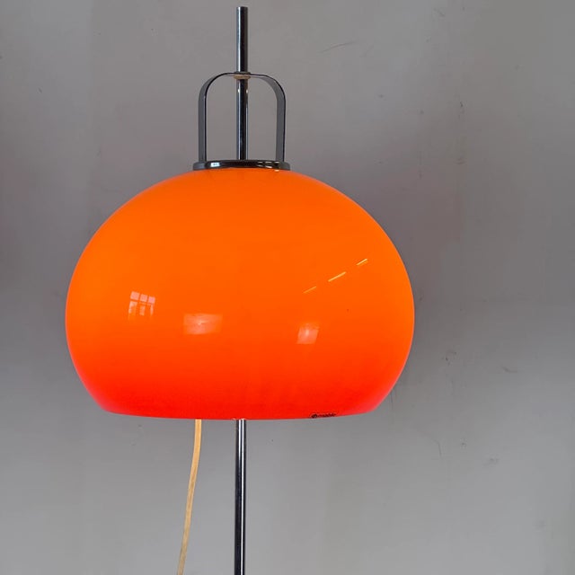Italian Lucerna Floor Lamp in Orange from Guzzini, 1960s For Sale - Image 6 of 8