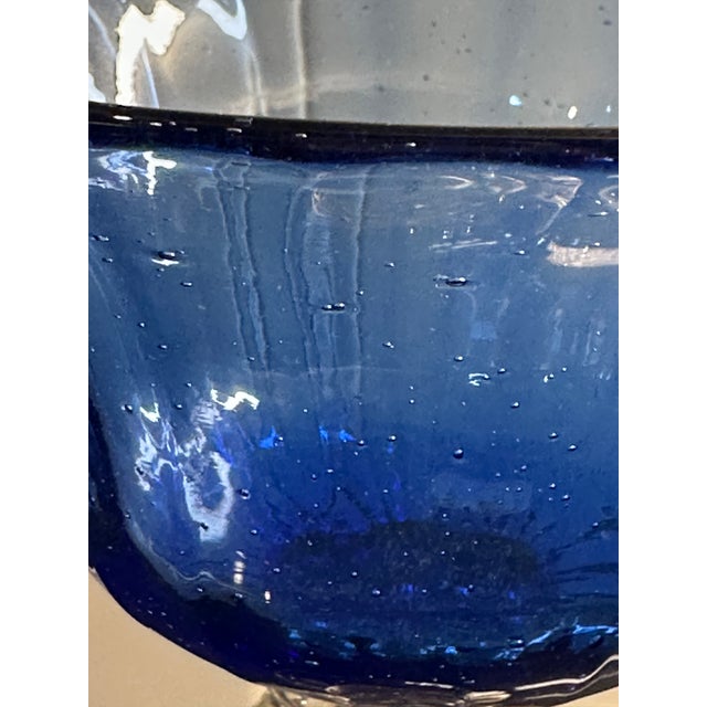 Vintage 1940s Hand Blown Cobalt Glasses - Set of 4 For Sale - Image 10 of 15