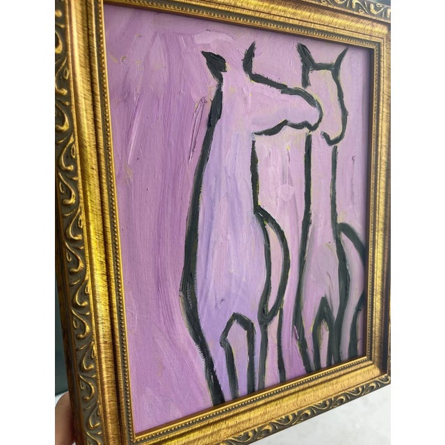 Paint Framed Oil Horse Painting in Purple by Heather Dawn Batchelor Dimensions: 8” X 10” (Painting), 10.3” X 12.3” (Framed) For Sale - Image 7 of 9