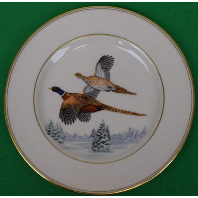 Sz: 8 1/4"D Lovely set of 5 hand-painted bone china salad plates marketed/ sold by Abercrombie & Fitch Madison Avenue New...