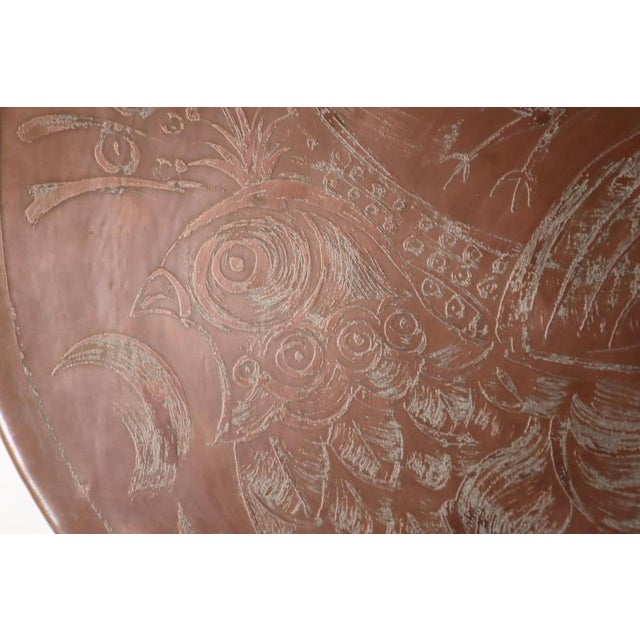 Metal Scandinavian Copper Aurora Wall Light with Birds Motif attributed to Bjørn Wiinblad, Denmark, 1950s For Sale - Image 7 of 14