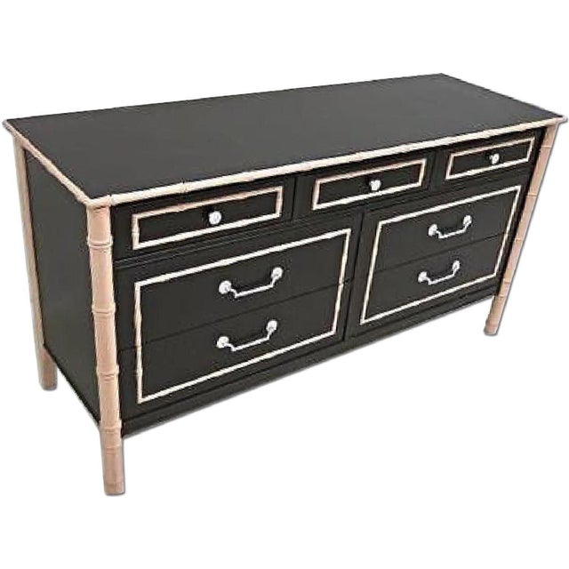 Thomasville Faux Bamboo Lacquered MidCentury Dresser Chairish