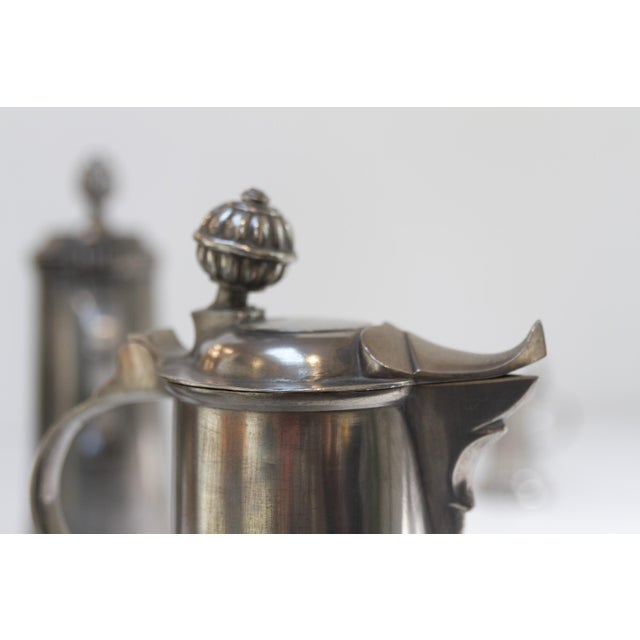 Gray Antique German Pewter Tankards, Early 19th Century, Set of 4 For Sale - Image 8 of 18