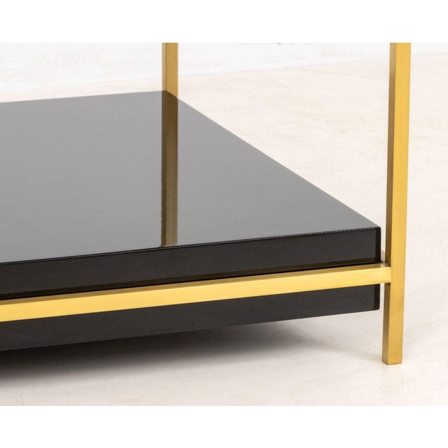 Mid 20th Century Mid-Century Modern Style Brass Two-Tier Side Table For Sale - Image 5 of 6
