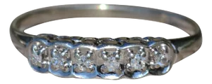 The Davie: Ladies Antique White Gold Band Set With Diamonds