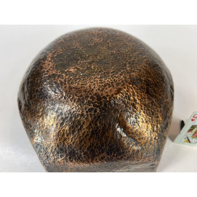 Mid 19th Century Arts & Crafts Hand Hammered Raised Copper Bowl Large Art Deco MCM Brutalist For Sale - Image 17 of 18
