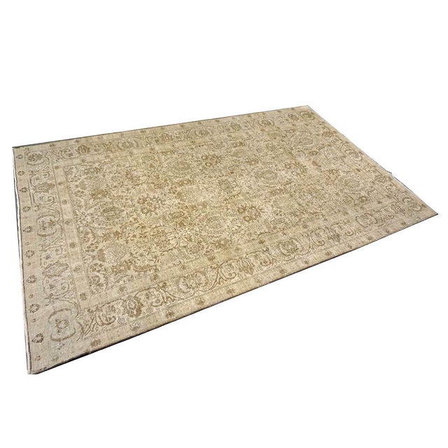 Persian Antique Persian Sultanabad Wool 6 x 9 Grey, Ivory & Tan Handmade Area Rug #1142950 For Sale - Image 3 of 13