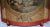 Paper Midcentury Red Footed Tole Tin Waste Basket With Decoupage Print For Sale - Image 7 of 13