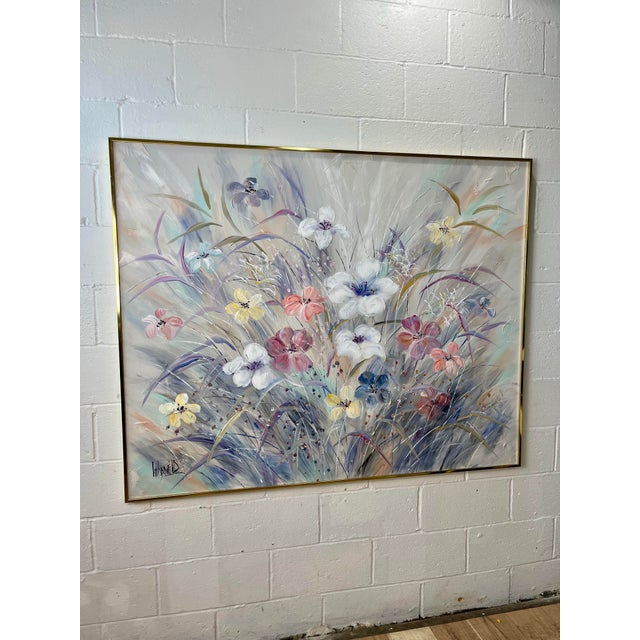 A large and expressive floral composition by Lee Reynolds for Vanguard Studios, executed in a luminous palette of soft...