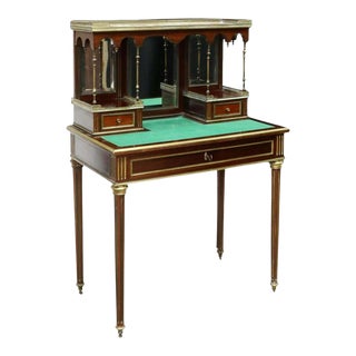 1800s Lady's French Louis XVI Style Mahogany Bonheur Du Jour Desk For Sale