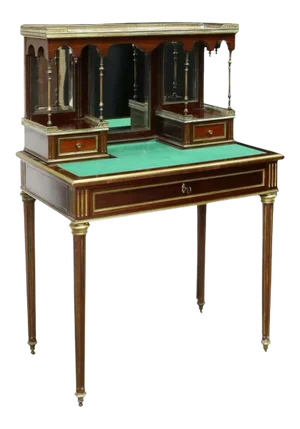 1800s Lady's French Louis XVI Style Mahogany Bonheur Du Jour Desk