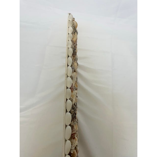 White Vintage Handcrafted Seashell Mirror – Palm Beach Style Charm For Sale - Image 8 of 10