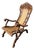 Indian Folding Armchair in Carved Wood For Sale
