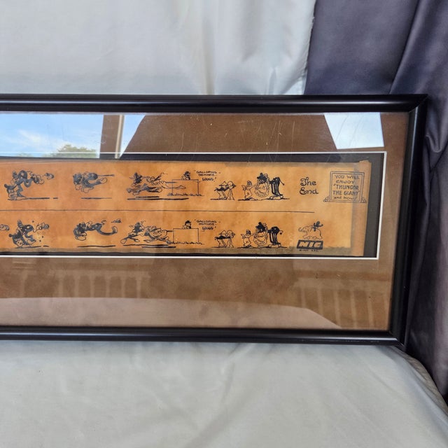 1933 Framed Nic "Galloping Dominoe" Projector Film Black Americana Cartoon Strip For Sale - Image 9 of 10
