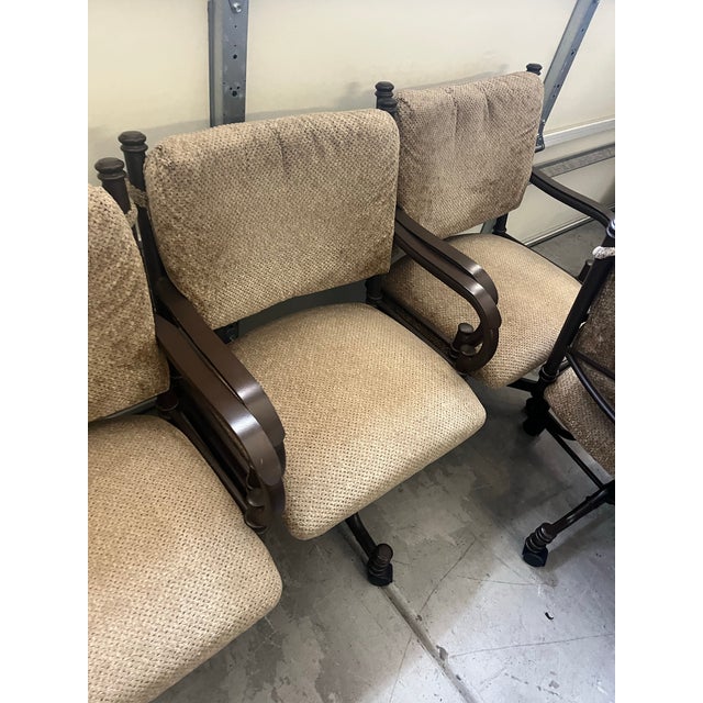 Tempo Tempo Furniture Bullseye Swivel & Tilt Caster Dining Armchair Arm Chair (Usa) -4 Available For Sale - Image 4 of 10