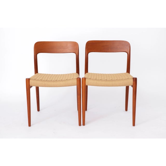 Vintage Model 75 Dining Chairs in Teak by Niels Otto Møller for J.L. Møllers, 1950s, Set of 6 For Sale - Image 6 of 11