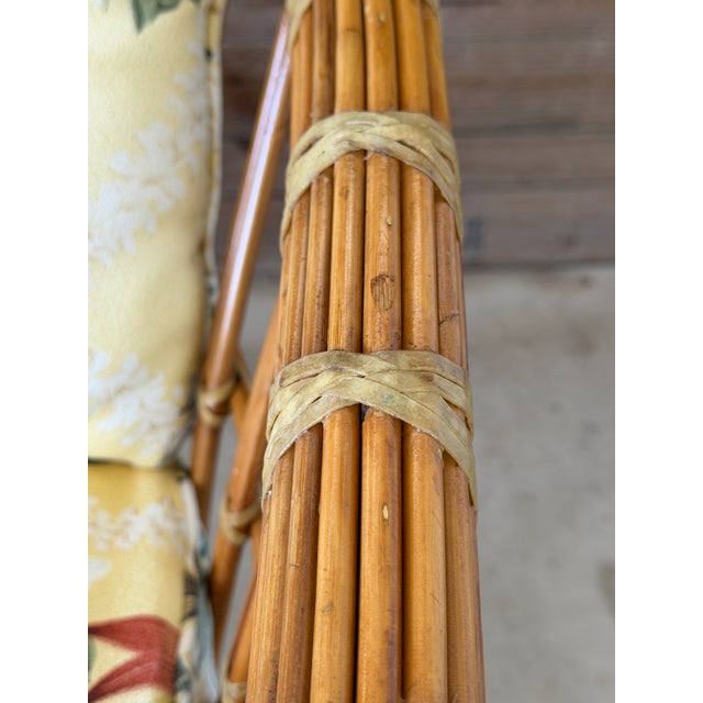 Tan Vintage Coastal Organic Modern Pencil Rattan Lounge Chairs – Pair For Sale - Image 8 of 12