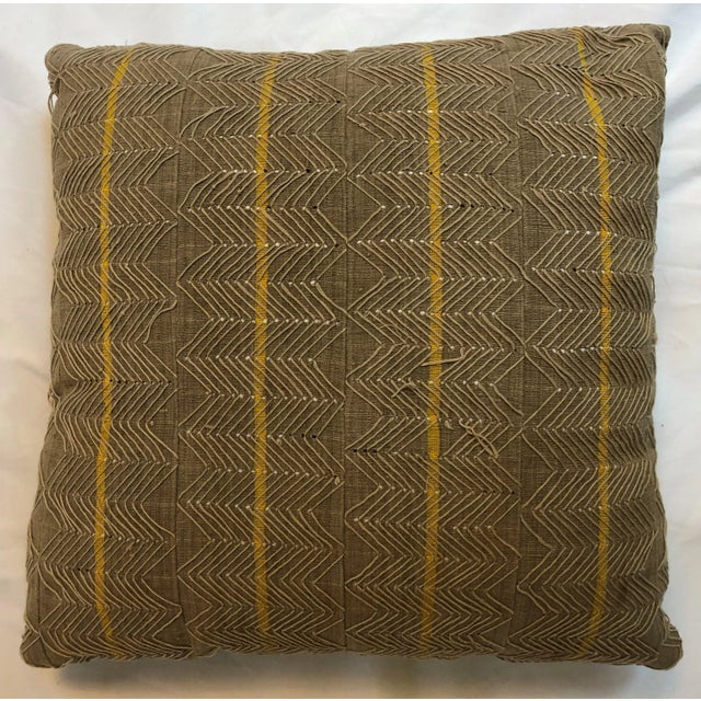 Incredible texture on these pillows made from heavy cotton by the Yoruban tribe of Nigeria. Down/feather pillow fill.