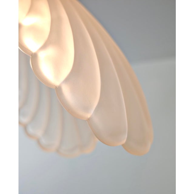 Metal Mid-Century Modern Pendant Lamp in Opaque Satin Glass and Gilt Metal, Italy, 1970s For Sale - Image 7 of 18