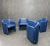 Foldable Blue Leather Tub Dining Chairs from Durlet, 1980s, Set of 4 For Sale - Image 13 of 15