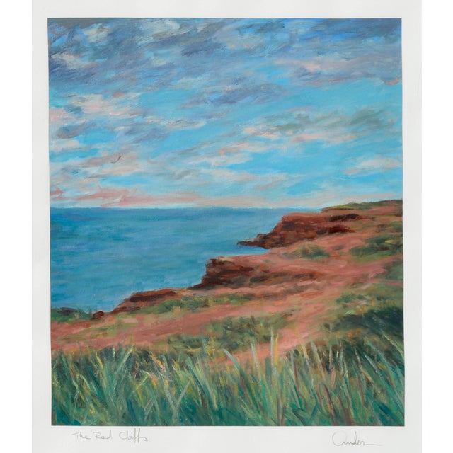 American Coastal Landscape -- Red Cliffs by Ander Kase For Sale - Image 3 of 9
