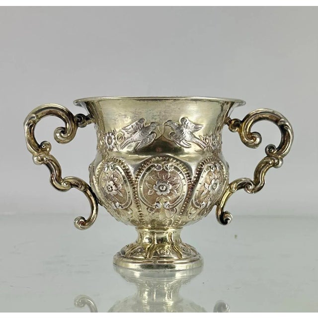 Fabulous gilt-silver wedding cup, made by Etienne-August Courtois c.1840-79. .950 silver, interior gilding is mostly...