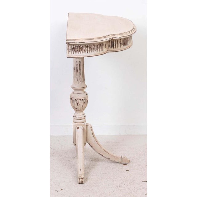 Regency Style Demi Lune Table on Pedestal Base Mid-20th Century For Sale In New York - Image 6 of 12