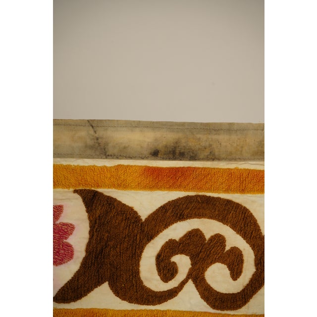 Suzani Tablecover – Brown Red Boho Textile For Sale - Image 9 of 12