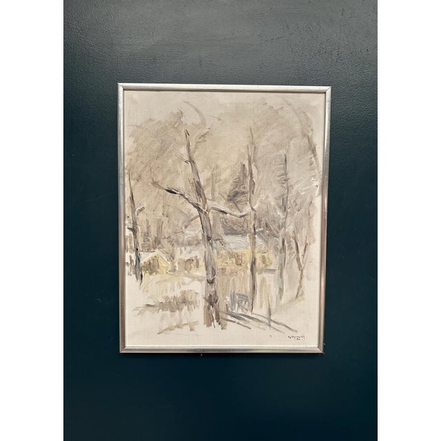 Kj. Shemlot, Winter Trees, 1980, Oil Painting on Canvas, Framed For Sale - Image 11 of 14