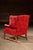 Ethan Allen Vintage Leather Chesterfield Wingback Chair With Ottoman in Red by Ethan Allen For Sale - Image 4 of 13