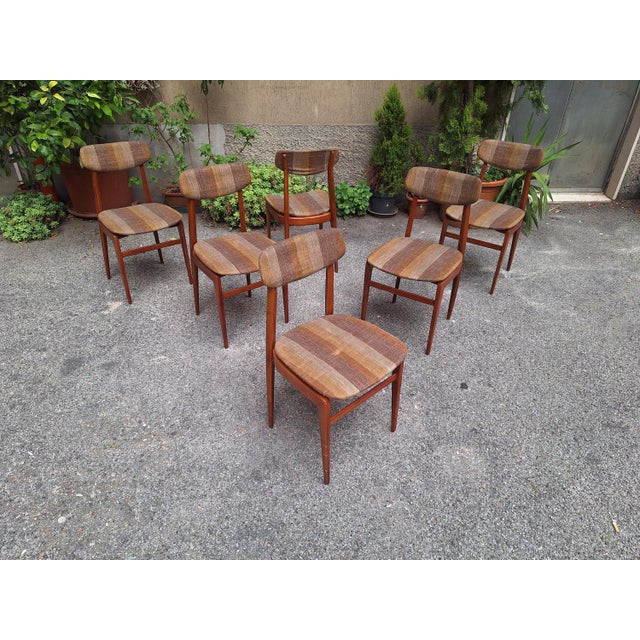 Chairs with Teak Frame and Padded Seat, 1960s, Set of 6 For Sale - Image 12 of 12