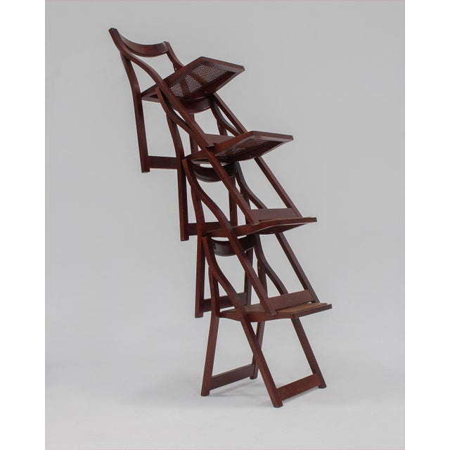 Wooden Folding Chairs in the style of Aldo Jacober, Set of 4 For Sale - Image 11 of 11