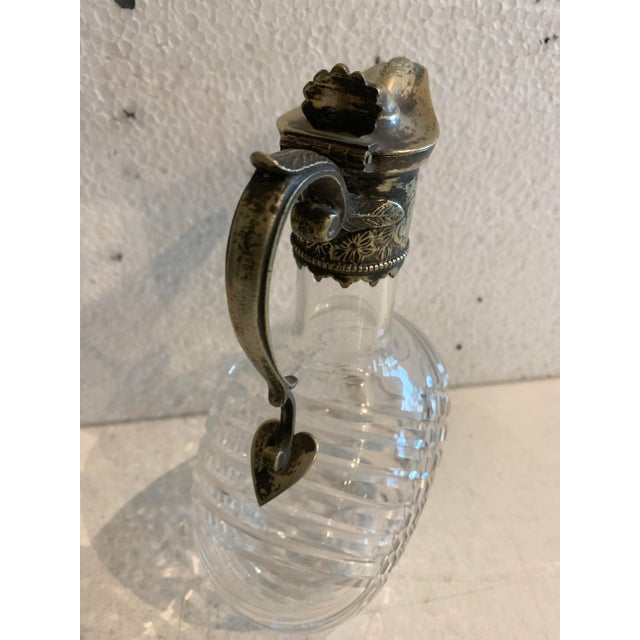 20th Century Cut Glass and Silver-Plated Metal Carafe For Sale - Image 6 of 7