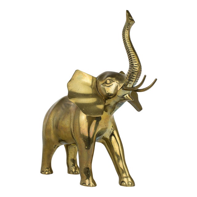 Vintage Brass Large Elephant Statue Chairish