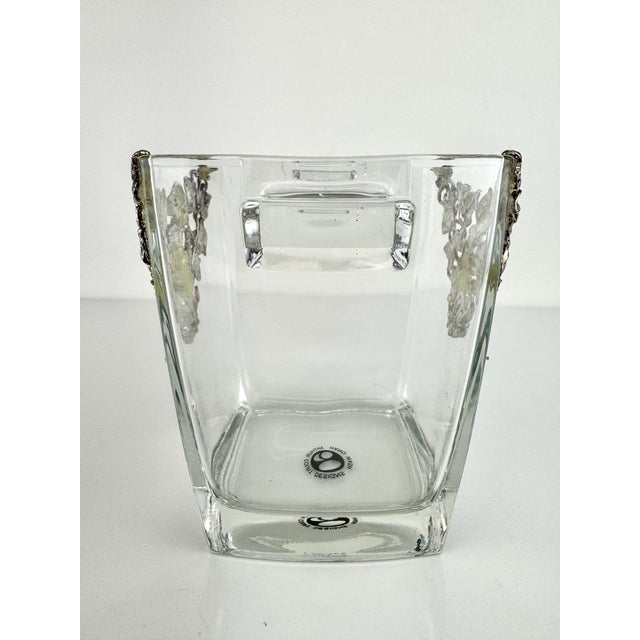 Metal 1980s Arthur Court Glass Ice Bucket With Silver-Tone Vine and Grape Overlay For Sale - Image 7 of 14