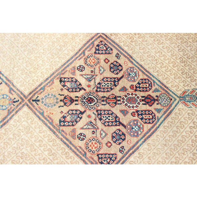 Antique Persian Serab Gallery Runner With Camelhair Field and Geometric Motifs For Sale - Image 9 of 11
